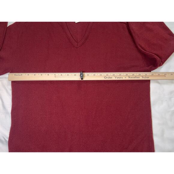 Fall River Knitting Mills Sweater Size XL Maroon Red V-Neck Grandpa VTG 80s USA - Picture 8 of 12